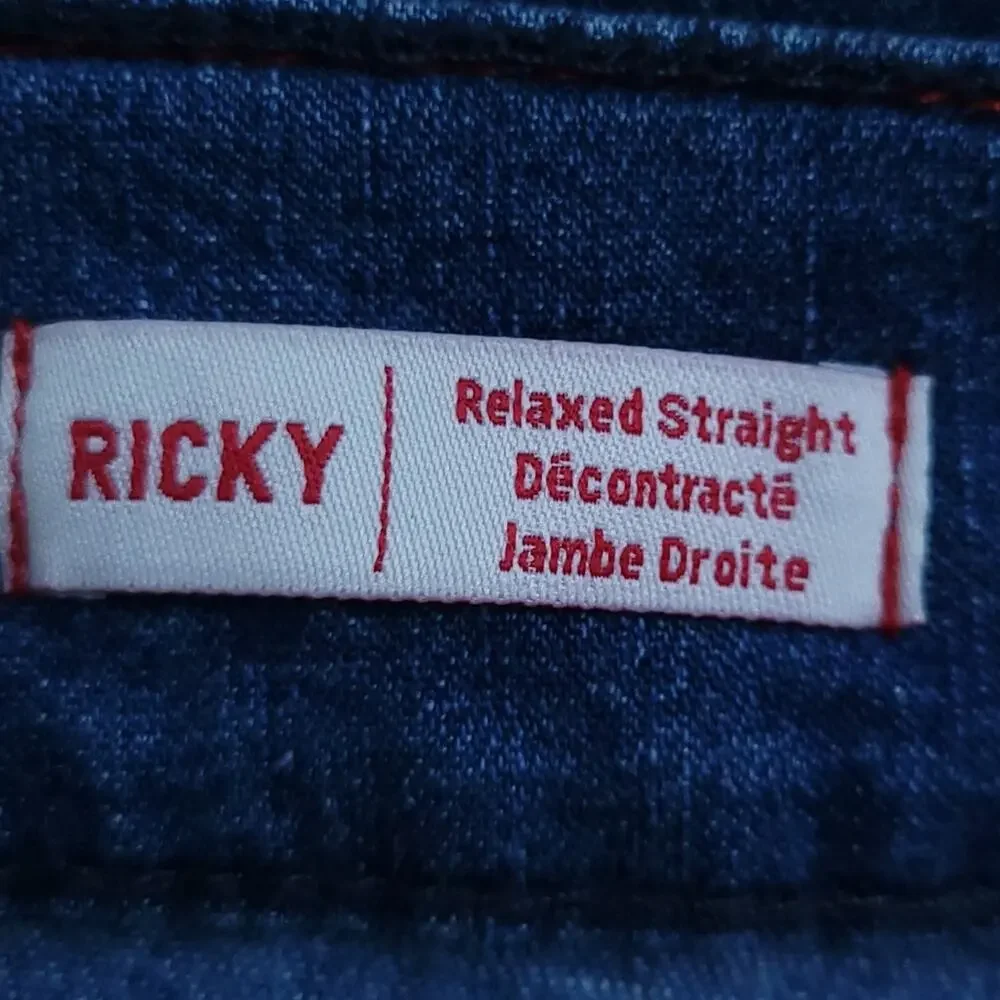 True Religion Ricky Relaxed Straight Jeans Size 40x32 Blue Jean Denim Men